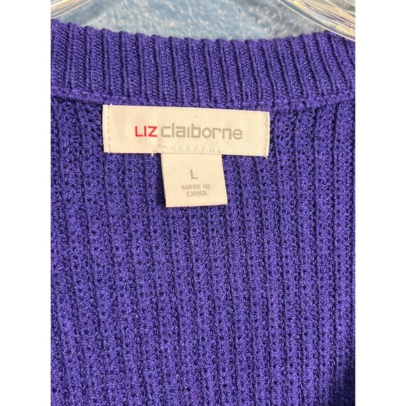 Liz Claiborne Womens V-Neck Purple Sweater L - Picture 3 of 7